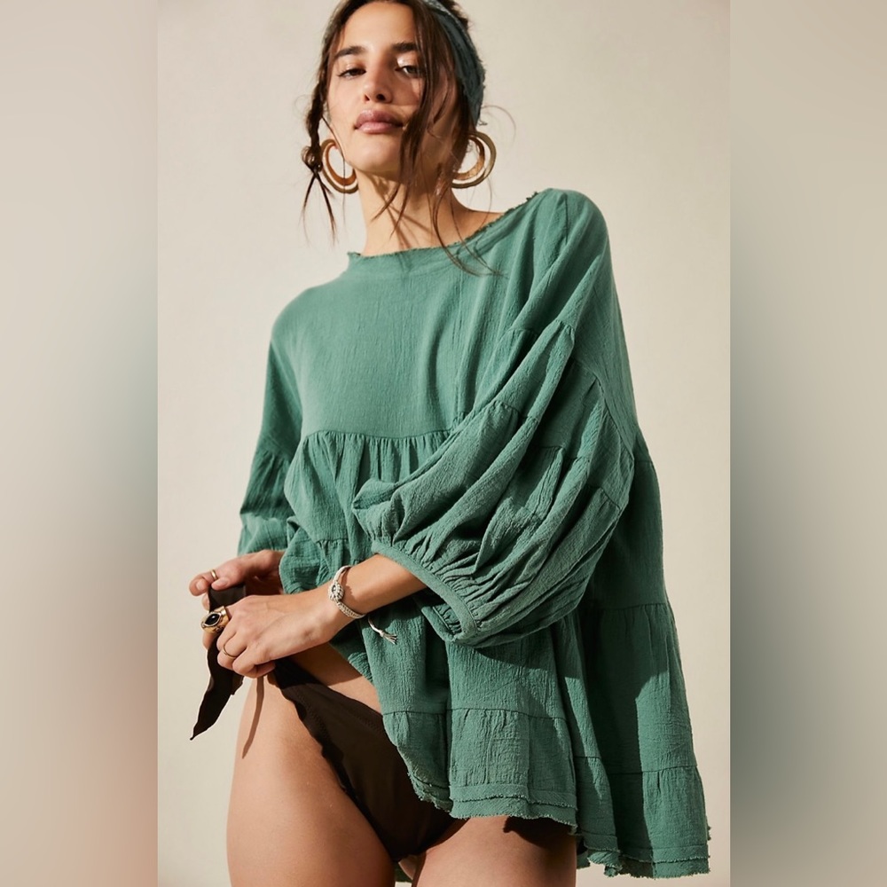 Free People Briana Top in Pine Forest